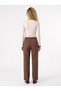 Brown Woven Fabric Wide Leg Relaxed Fit Seasonal Daily Use Trousers - 3
