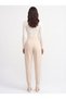 Cream Woven Fabric Carrot Model Double Button Palazzo Wide Cut Trousers - 3