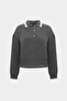 Premium Striped Polo Neck Women's Wool Blended Knitwear Sweater