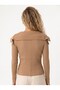 Mink Stretchy Knitwear Fabric Madonna Collar Buttoned Detailed Modern Cut Knitted Cardigan - 3