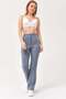 Gray Crepe Fabric High Waist Button Detailed Piped Leg Classic Cut Comfortable Fit Trousers - 5