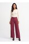 Cherry Linen Blend Woven Fabric High Waist Wide Leg Palazzo Form Pants - 2