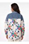 White Denim Quilted Fabric Shirt Collar Buttoned Patterned Form Relaxed Cut Jacket - 3