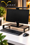 Black Metal Monitor Stand-Laptop Stand-Monitor Riser-Pc Computer Riser Office Shelf Organizer | |   38 X 24 | |   Laptop Riser | |   Metal | |   Pc Stand Desktop Organizer Notebook Writing Stand