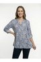 Women's Plus Size Fold Sleeve Shirt Blouse cty-akc-uzd1 100% Cotton Organic Linen - 2