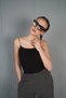 Women's Elastic Rope Strap Tank Top Bustier Cty-Abr-1563 - 3