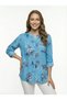 Women's Plus Size Fold Sleeve Shirt Blouse cty-akc-uzd1 100% Cotton Organic Linen - 3