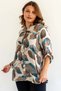 Women's Plus Size Fold Sleeve Shirt Blouse cty-akc-uzd1 100% Cotton Organic Linen - 4
