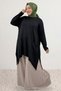 68086 Plus Size Skirt Oval Cut Modal Tunic - Black - 6