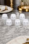 Handmade Bohemia Crystal Footed White Decorative Presentation Bowl Coffee Side Liquor Water Glass Set of 6 250Cc