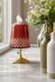 Handcrafted Drop Pattern Covered Pedestal Napkin Holder Candle Holder - 8