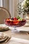 28cm Cut Crystal Paris Decor Red Footed Bowl Milas Pattern - 6