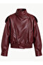 Leather Jacket with High Collar - 3