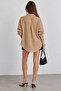 Washable 100% Cotton Muslin Oversize Shirt - Mink |   Mks165030-01 - 5