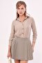 Women's Beige Long Sleeve Plain Shirt ARM-18Y001176 - 3