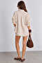 Washable 100% Cotton Muslin Oversize Shirt - Beige |   Mks165030-01 - 5