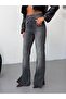 Women's High Waist Cross-Buttoned Wide Leg Jeans with Slits - 3