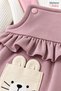 Baby Girl Set - Children's Set - Ruffle Detailed Pocketed Salopet Top and Bottom Set - 3