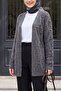 Pompom Detailed Araboy Knitwear Cardigan -Smoked