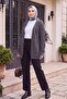 Pompom Detailed Araboy Knitwear Cardigan -Smoked - 6