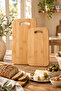 Set of 2 Bamboo Cutting Boards, Kemer Classic Corner Curve Model, 32X22 cm & 25X16 cm - 5