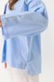 Blue Woven Fabric Shirt Collar Long Sleeve Loose Fit Buttoned Basic Oversize Shirt - 4