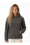 Anthracite Cotton Welsoft Textured Hooded Long Sleeve Comfortable Fit Sweatshirt with Kangaroo Pocket - 2