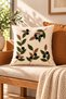 Punch Embroidered 2-Piece Throw Pillow Cover Set |   Zippered 42X42 cm |   Modern Sofa Throw Pillow |   Olive Patterned, Decorative - 2