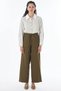 Lace-Up Lyocell Trousers Dark Khaki - 2