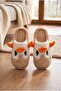 Women's Beige Plush Cute Penguin Figured House Slippers - Soft Sole Women's Plush Slippers - 3