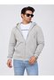 Men's Hooded Full-Zip Sweatshirt with Inner Lining and 3-Yarn Cotton Fabric