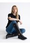 Casual Leather Flat Sole Boots with Buckle Detail