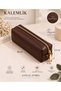 Vegan Leather Zippered Pen Holder