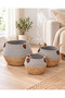 Multi-Purpose Flower Pot Basket with Decorative Handles 3-Piece Wicker Cotton Basket / Flower Pot Basket Gray - 2