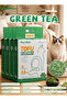 7L, 2.5kg x 4, Green Tea Flavor Tofu Cat Litter (4-Pack) Light Herbal Aroma, 2mm Precision Pellets, 7L Water Absorption, Flushable & Low Dust