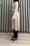 Günay Ki̇mono Strawberry Fabric Women's Caramel Kimono with Buttons and Detachable Belt - 2