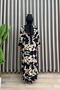 Feza Dress Viscose Fabric Women's Black Collar Openable Buttoned Comfortable Cut Hijab Dress - 3
