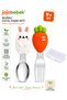 Bpa-Free, Stainless Steel Cute Rabbit & Carrot Shaped Silicone Handle Baby Fork and Spoon Set 9+ Months