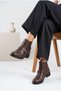 Women's Cross-Belted Double Buckle Flat Sole Ankle Boots with Internal Zipper, Comfortable Daily Winter Boots - 2