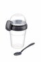 Yogurt & Muesli Container - Diet Container with Spoon and Fork - Practical Salad Container - Snack Container 600 ml + 200 ml - 2