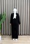 Elanur Takim Crystal Fabric Pocket Detailed Pants Hijab Suit Black - 2