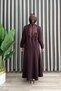Piraye Skirted Suit with Crystal Fabric Women's Brown Patterned Skirted Hijab Two-Piece Suit - 4