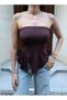 Sandy Kumaş Gloplu Strapless Blouse — Brown - 3