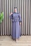Si̇bel Skirt Suit Slaplı Cubra Fabric Women's Gray Buttoned and Ruffle Detailed Shirt Skirt Two-Piece Set - 4