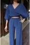 Tencel Fabric Tie-Dye Suit - Navy Blue - 5