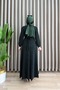 Mi̇hri̇ban Abi̇ye Glittery Stone Fabric Women's Emerald Stylish Wedding Evening Dress with Belt - 3
