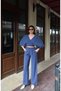 Tencel Fabric Tie-Dye Suit - Navy Blue - 8