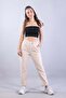 4924 elastic waist button detailed trousers