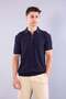 10026 self-striped zippered collar knit t-shirt - 2