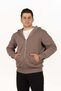 5487 Zippered Hooded Kangaroo Pocket 3 Thread Ribbed Sweat